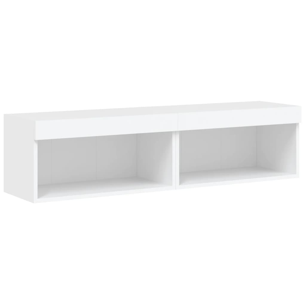 Meubles TV avec lumières LED 2 pcs blanc 60x30x30 cm - XIOS
