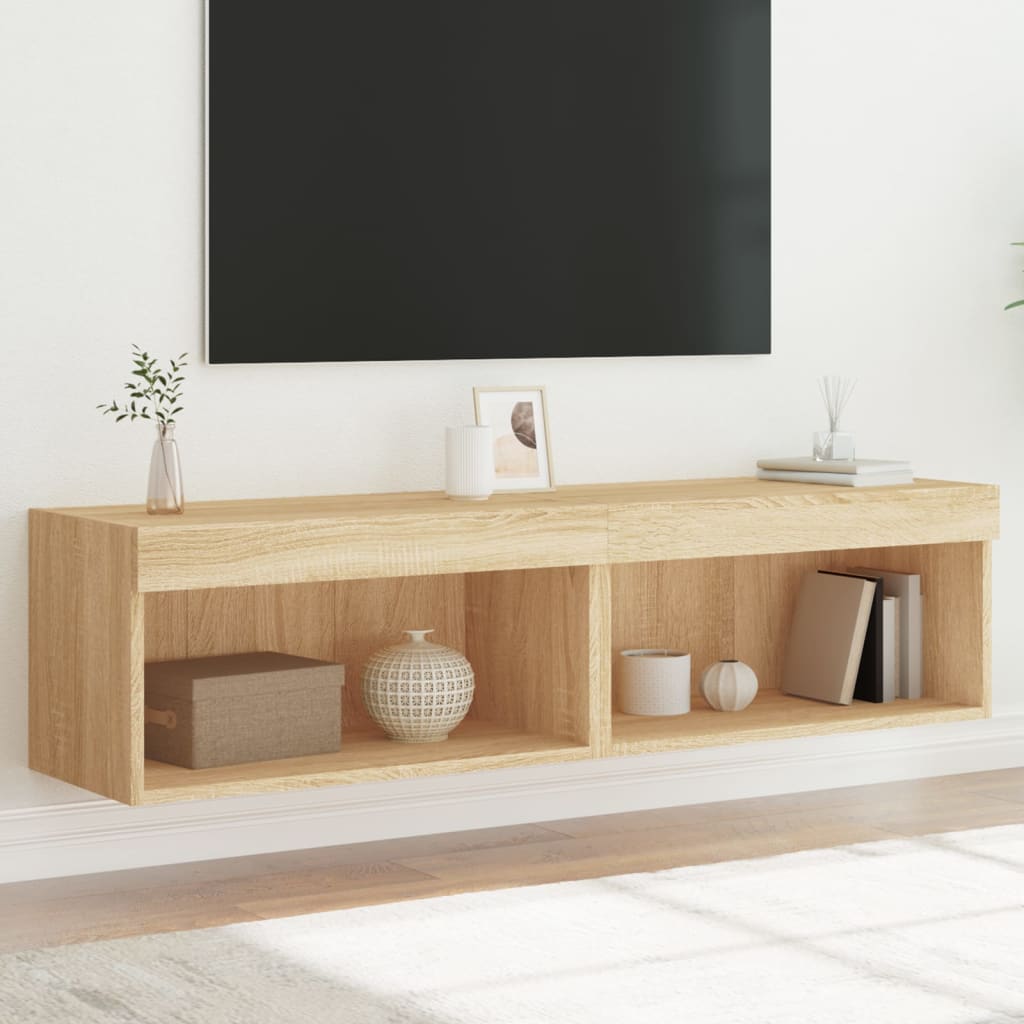 Meubles TV avec lumières LED 2 pcs chêne sonoma 60x30x30 cm - XIOS