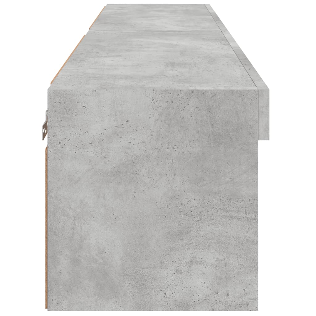 Meubles TV avec lumières LED 2 pcs gris béton 60x30x30 cm