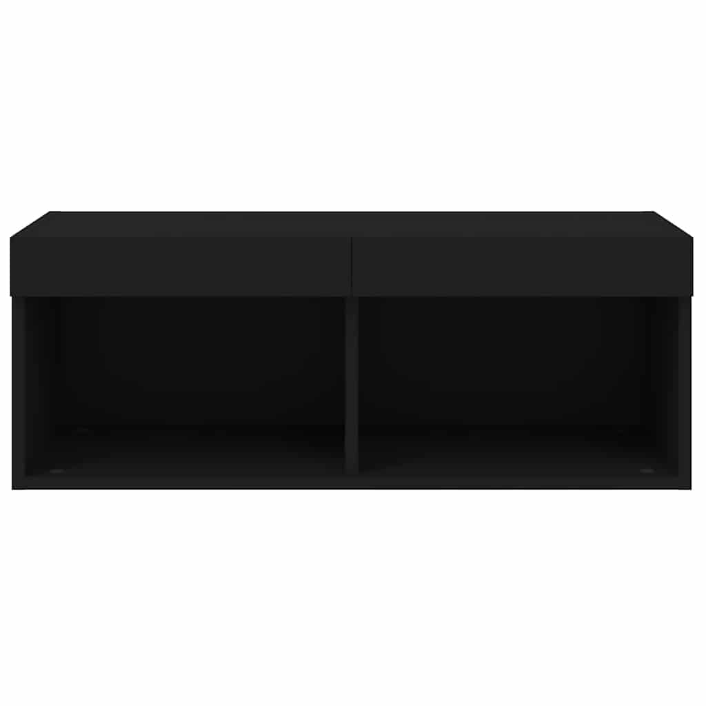 Meuble TV avec lumières LED noir 80x30x30 cm - XIOS