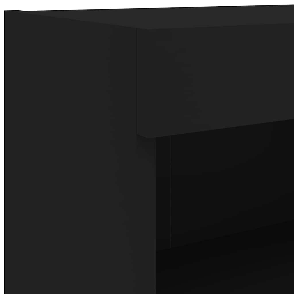 Meuble TV avec lumières LED noir 80x30x30 cm - XIOS