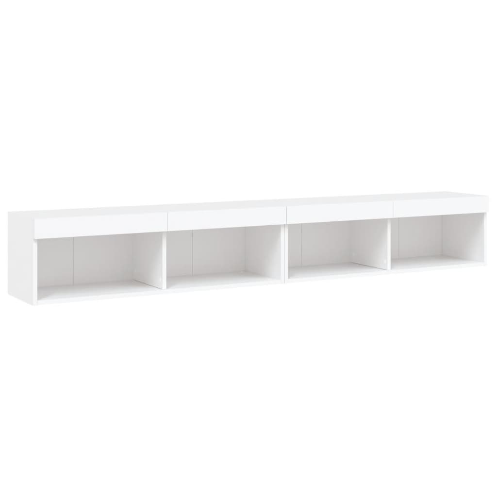 Meubles TV avec lumières LED 2 pcs blanc 100x30x30 cm - XIOS