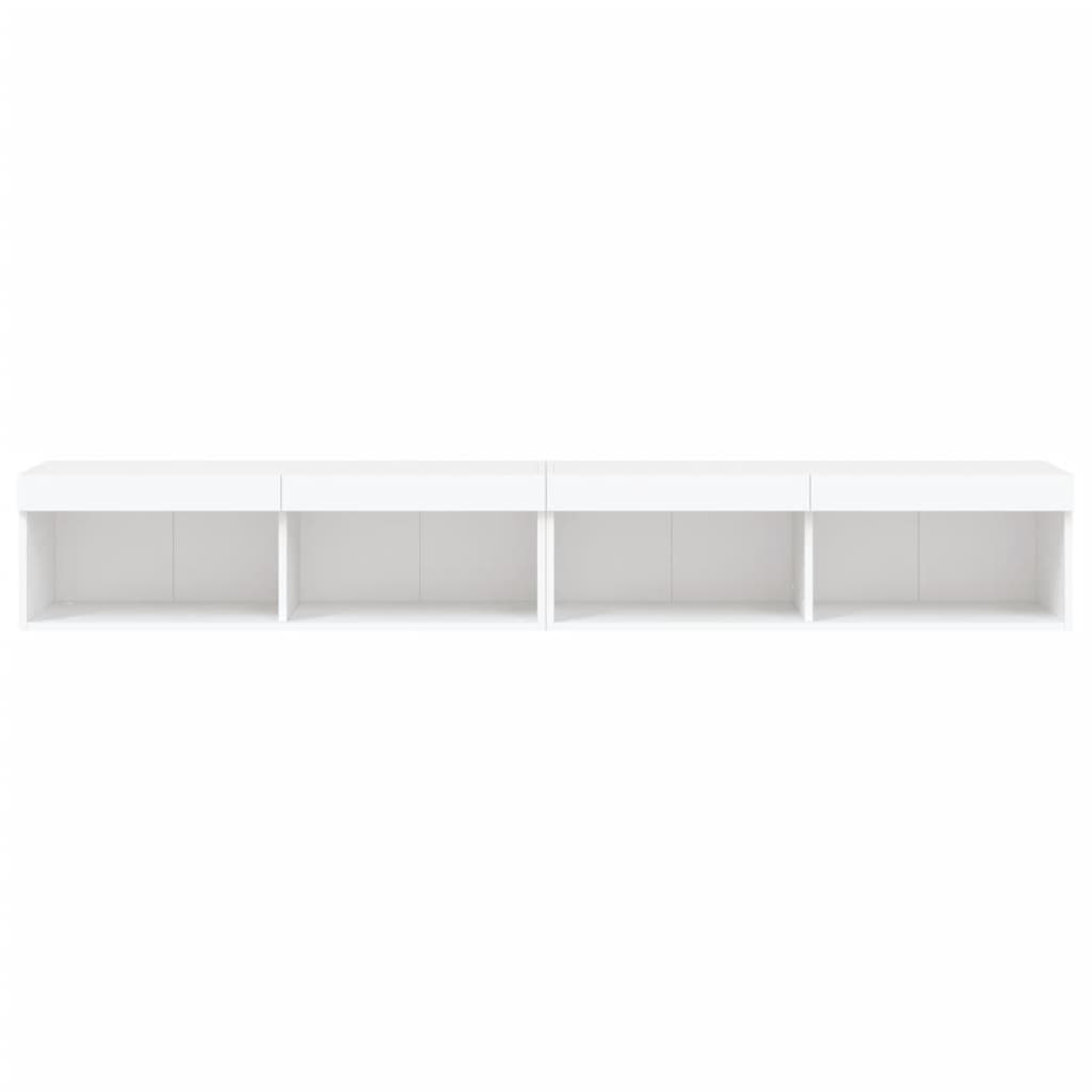Meubles TV avec lumières LED 2 pcs blanc 100x30x30 cm - XIOS