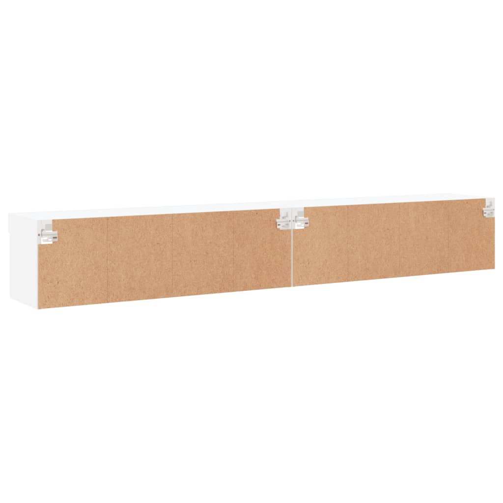 Meubles TV avec lumières LED 2 pcs blanc 100x30x30 cm - XIOS
