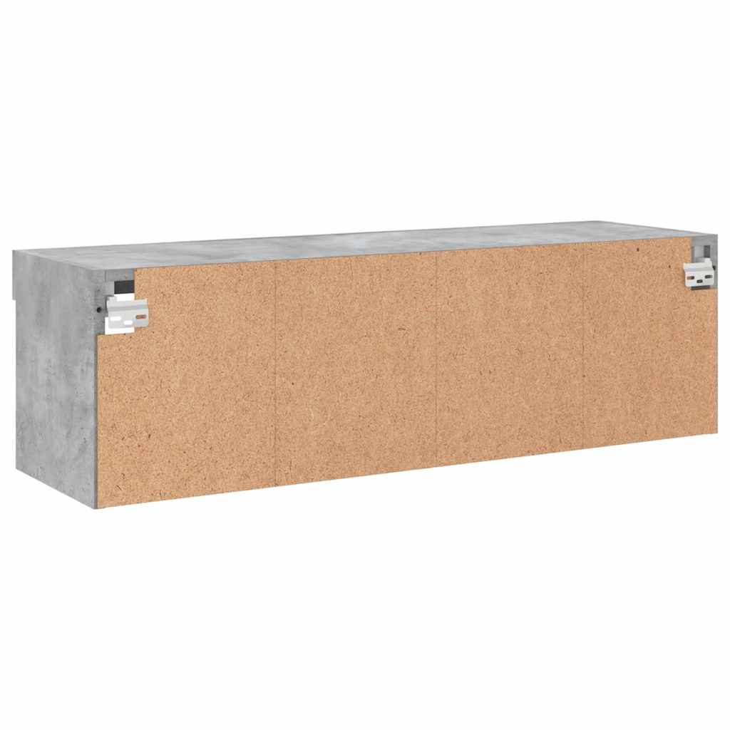Meuble TV avec lumières LED gris béton 100x30x30 cm - XIOS