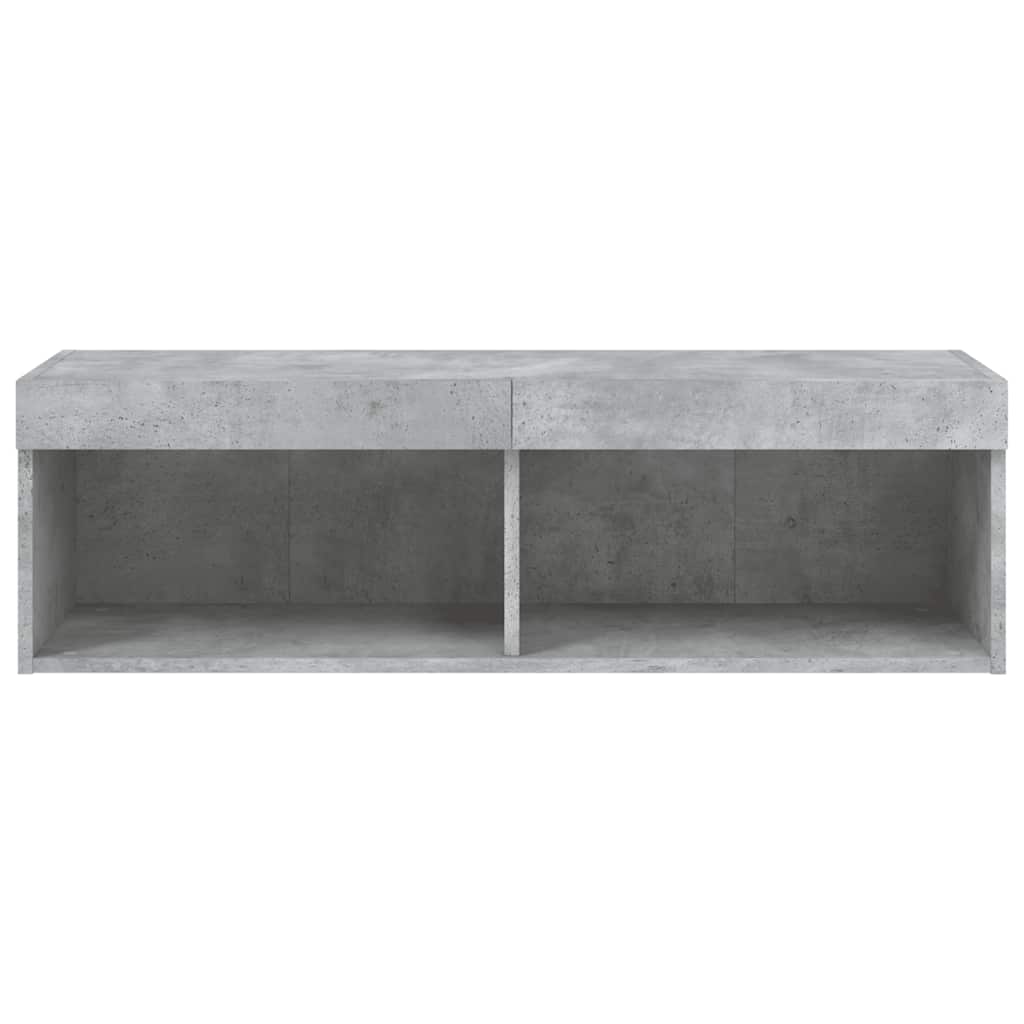 Meuble TV avec lumières LED gris béton 100x30x30 cm - XIOS
