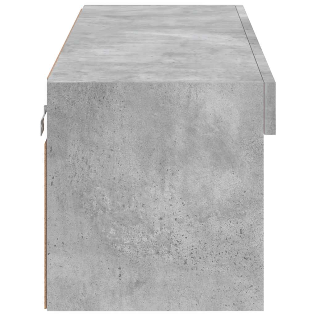 Meuble TV avec lumières LED gris béton 100x30x30 cm - XIOS