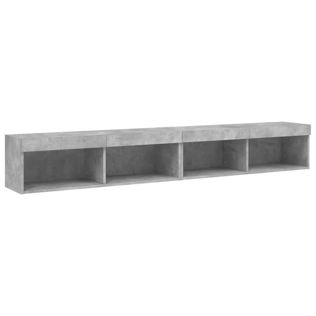 Meubles TV avec lumières LED 2 pcs gris béton 100x30x30 cm - XIOS