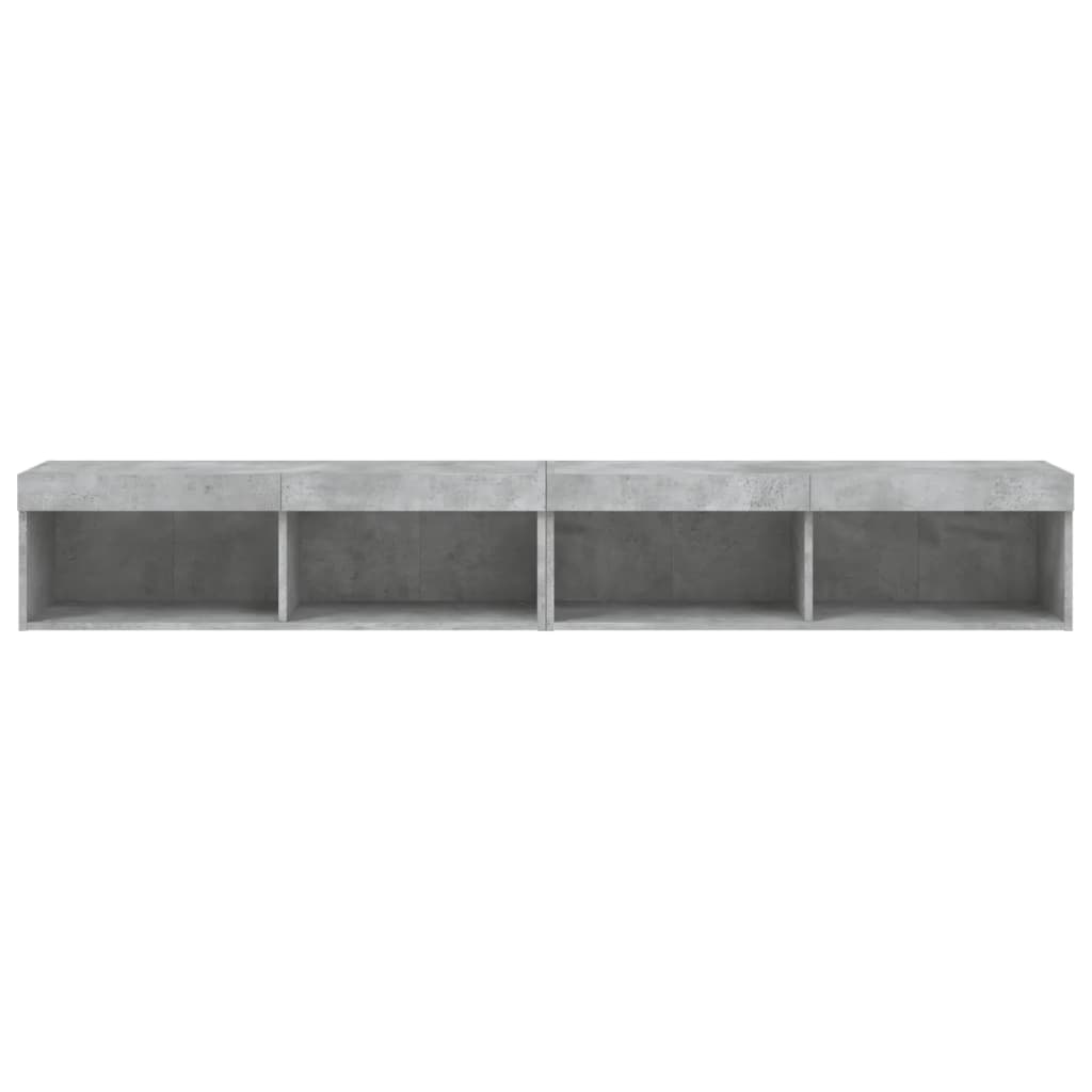 Meubles TV avec lumières LED 2 pcs gris béton 100x30x30 cm - XIOS