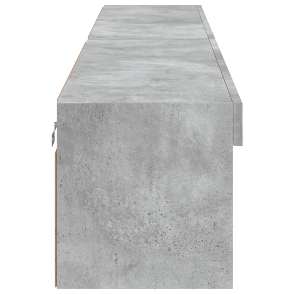 Meubles TV avec lumières LED 2 pcs gris béton 100x30x30 cm - XIOS