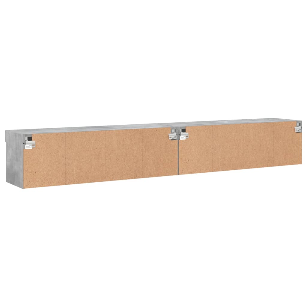 Meubles TV avec lumières LED 2 pcs gris béton 100x30x30 cm - XIOS