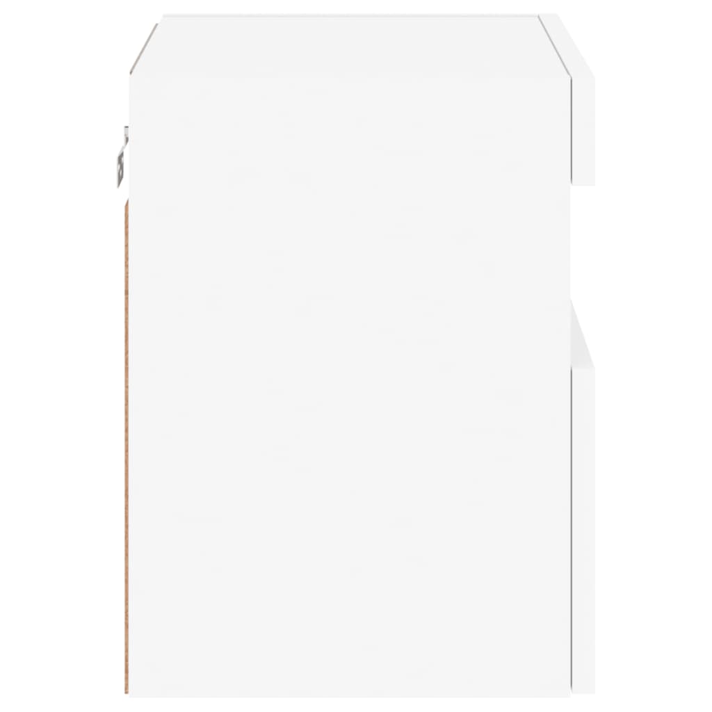 Meubles TV muraux avec lumières LED 2 pcs blanc 40x30x40 cm - XIOS
