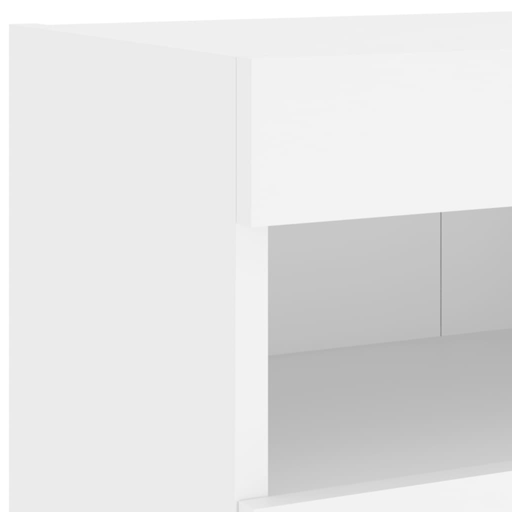 Meuble TV mural avec lumières LED blanc 80x30x40 cm - XIOS