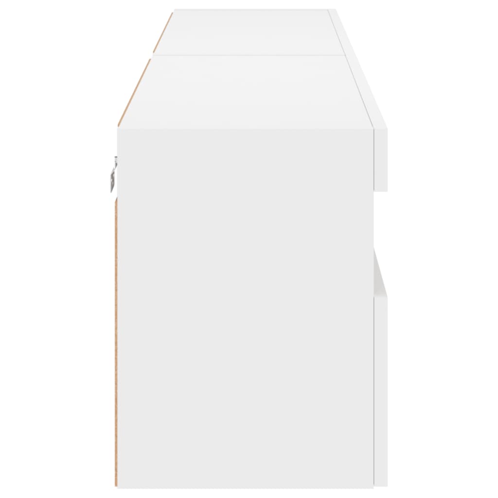 Meubles TV muraux avec lumières LED 2 pcs blanc 80x30x40 cm - XIOS
