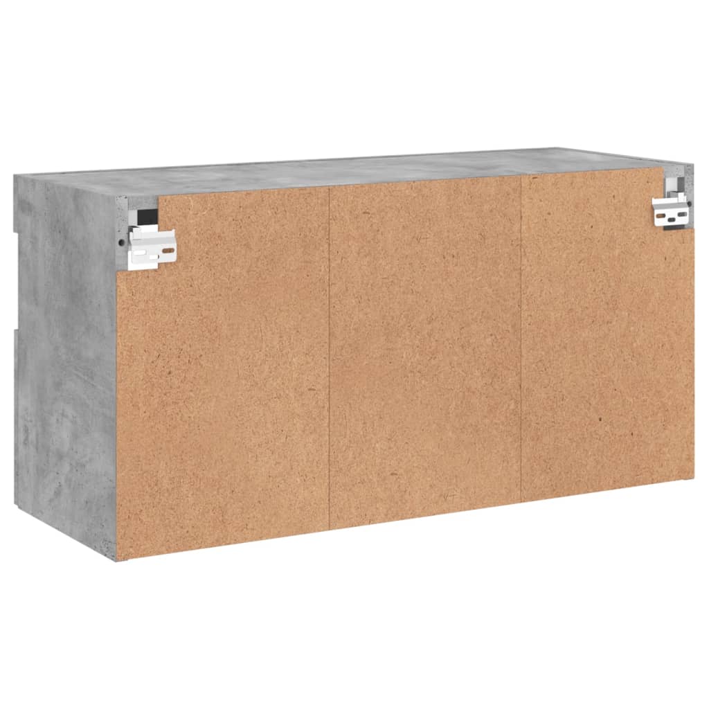 Meuble TV mural avec lumières LED gris béton 80x30x40 cm - XIOS