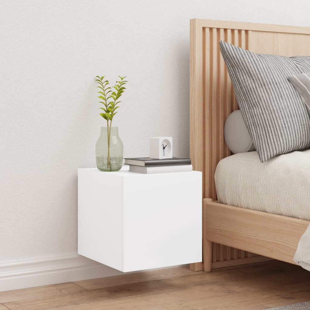 Meuble TV mural avec lumières LED blanc 30,5x35x30 cm - XIOS