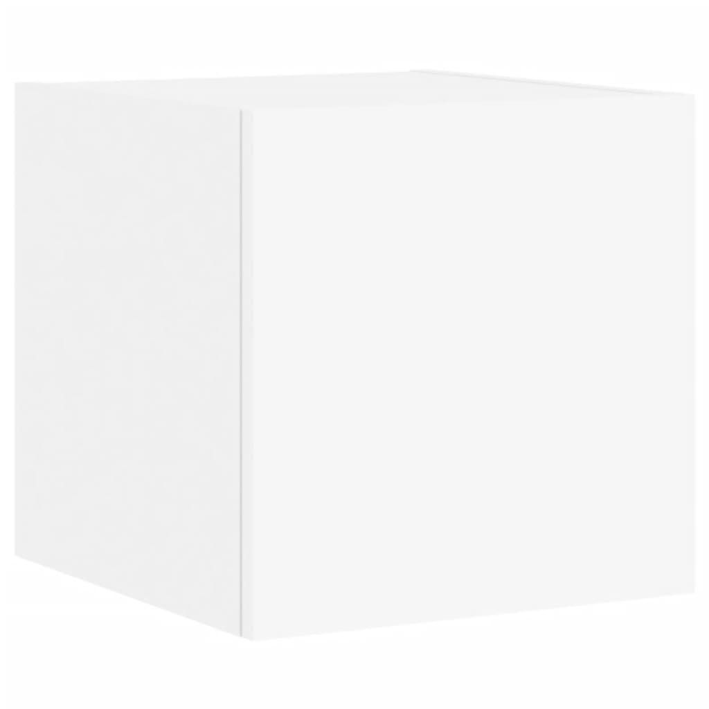 Meubles TV muraux avec lumières LED 2 pcs blanc 30,5x35x30 cm - XIOS