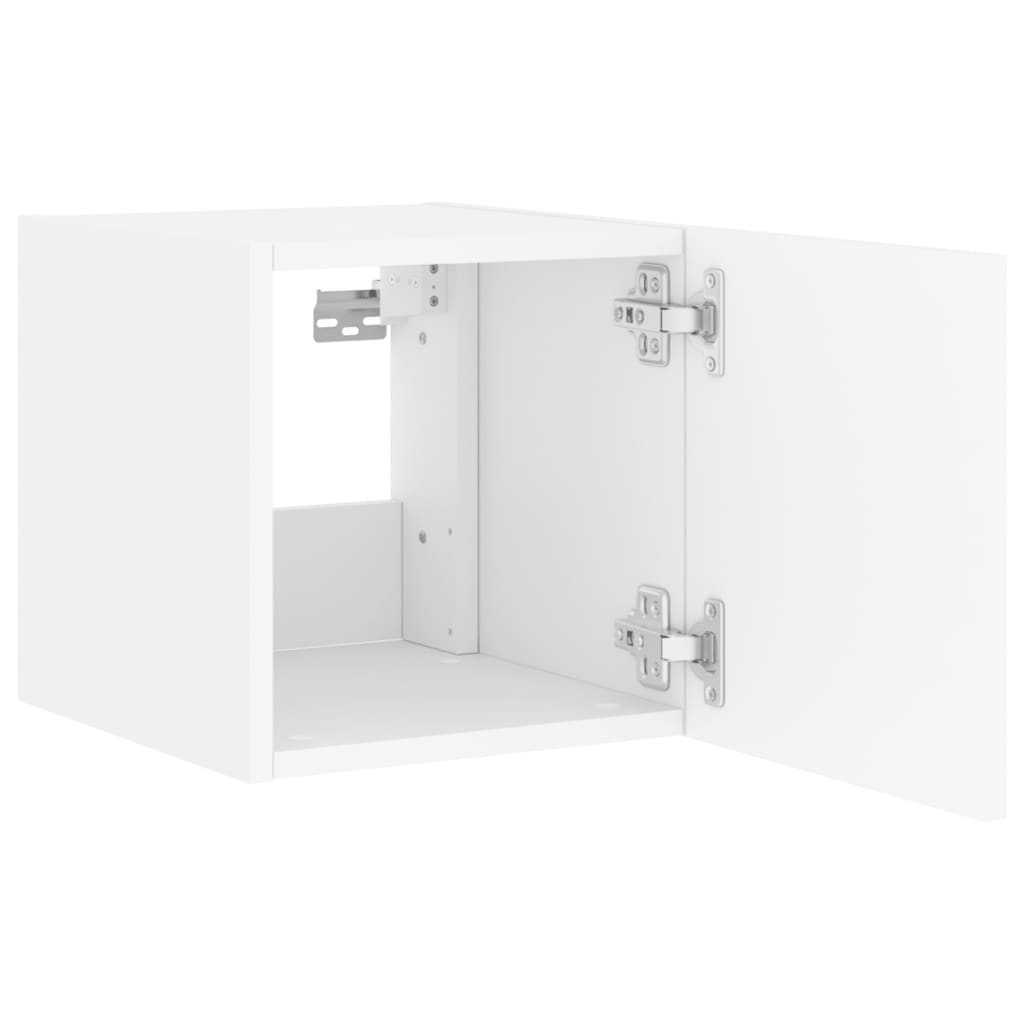 Meubles TV muraux avec lumières LED 2 pcs blanc 30,5x35x30 cm - XIOS