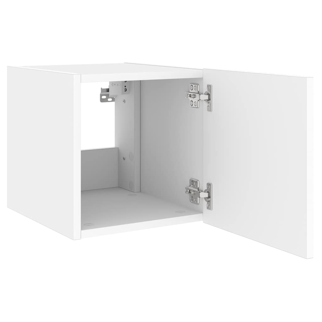 Meubles TV muraux avec lumières LED 2 pcs blanc 30,5x35x30 cm - XIOS