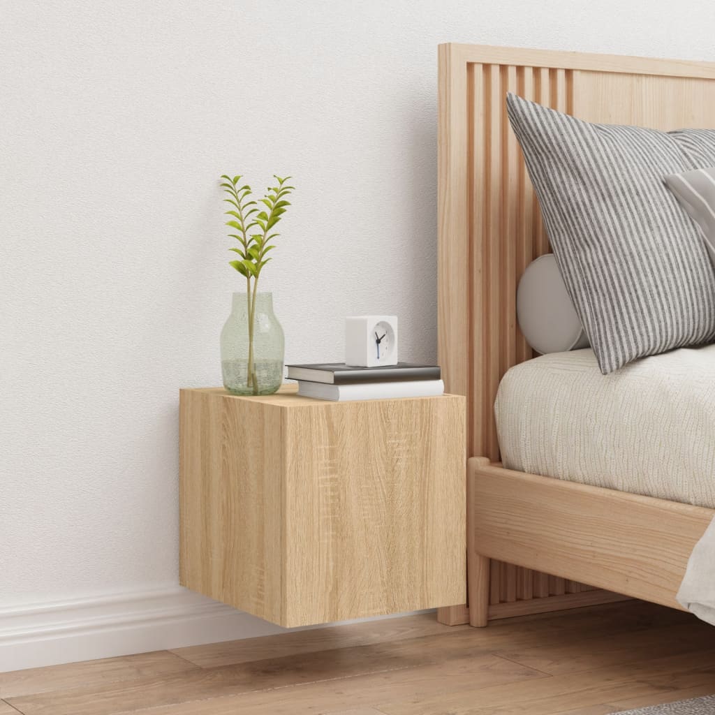 Meuble TV mural avec lumières LED chêne sonoma 30,5x35x30 cm - XIOS