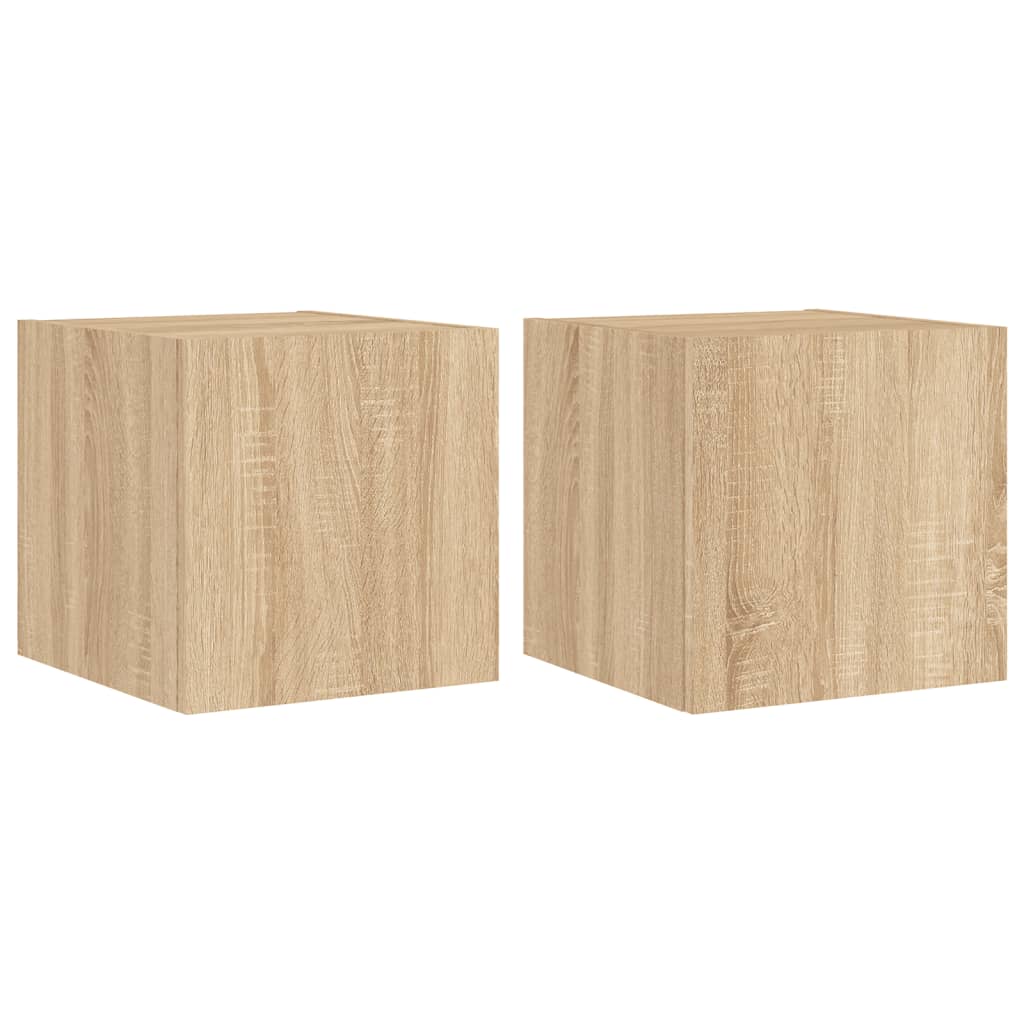 Meubles TV muraux lumières LED 2 pcs chêne sonoma 30,5x35x30 cm - XIOS