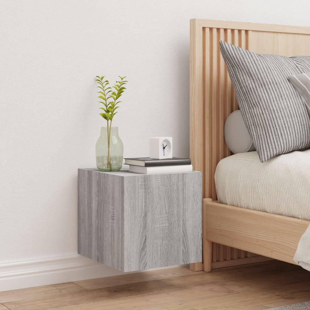 Meuble TV mural avec lumières LED sonoma gris 30,5x35x30 cm - XIOS