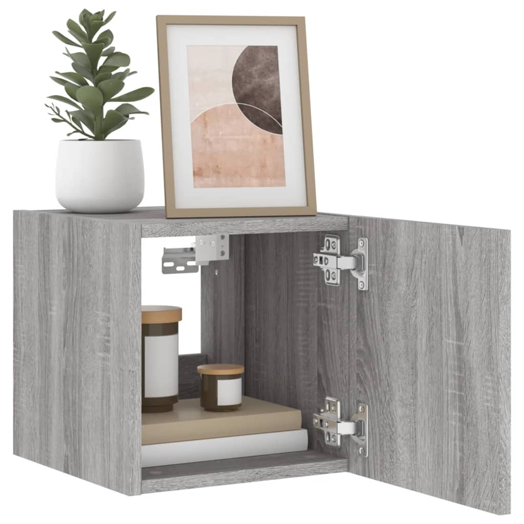 Meuble TV mural avec lumières LED sonoma gris 30,5x35x30 cm - XIOS