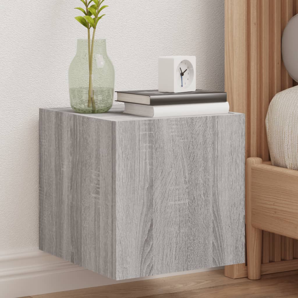 Meuble TV mural avec lumières LED sonoma gris 30,5x35x30 cm - XIOS