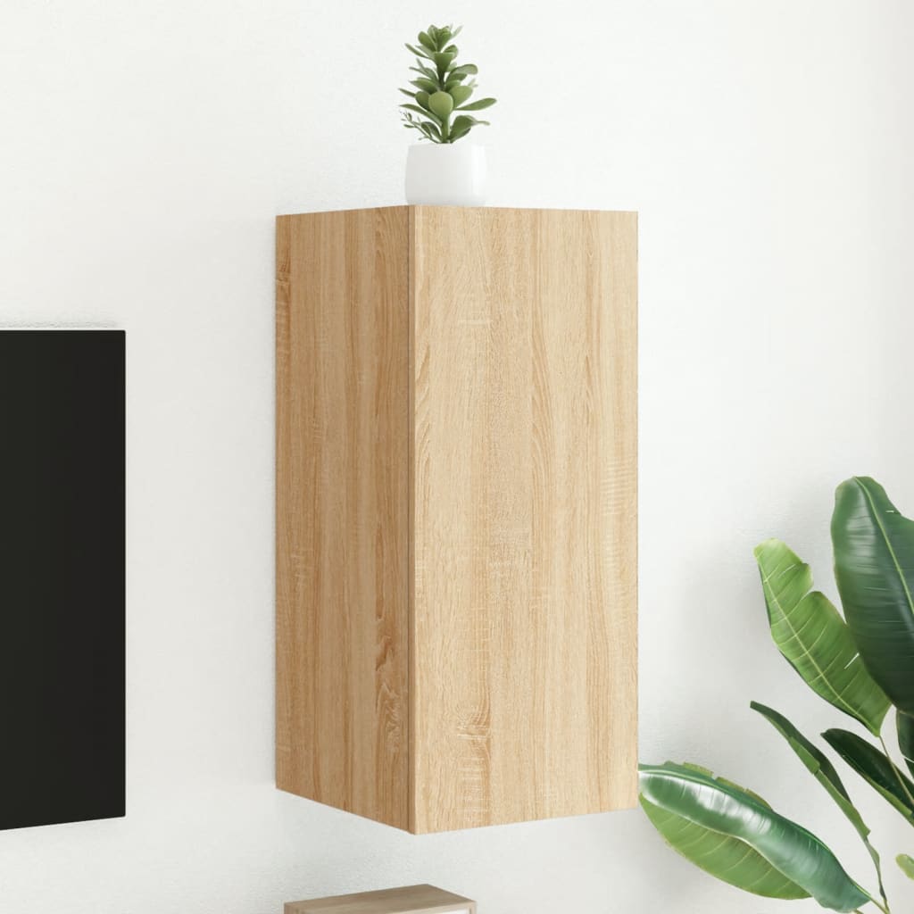 Meuble TV mural avec lumières LED chêne sonoma 30,5x35x70 cm - XIOS