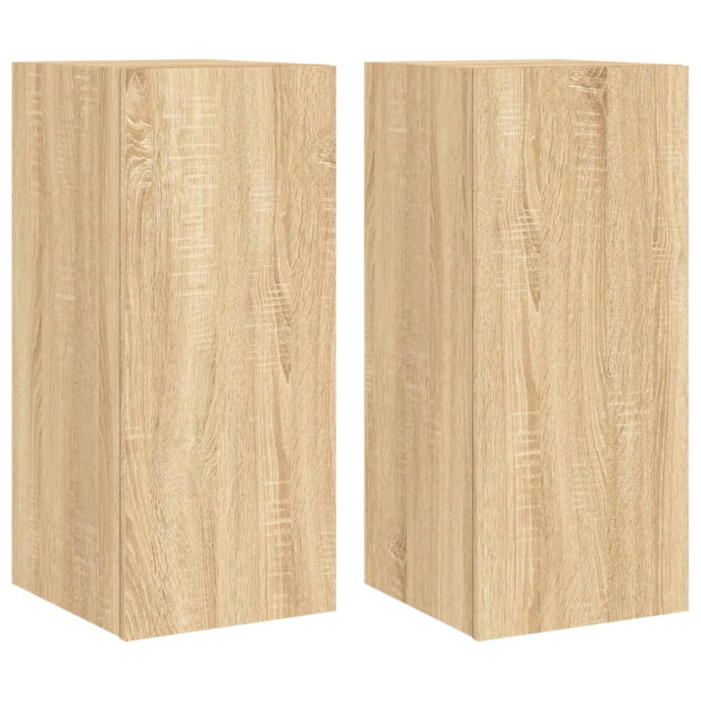Meubles TV muraux lumières LED 2 pcs chêne sonoma 30,5x35x70 cm - XIOS