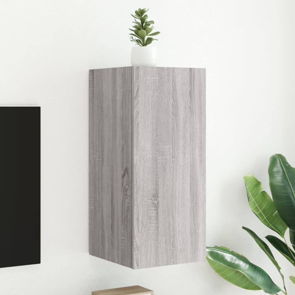 Meuble TV mural avec lumières LED sonoma gris 30,5x35x70 cm - XIOS
