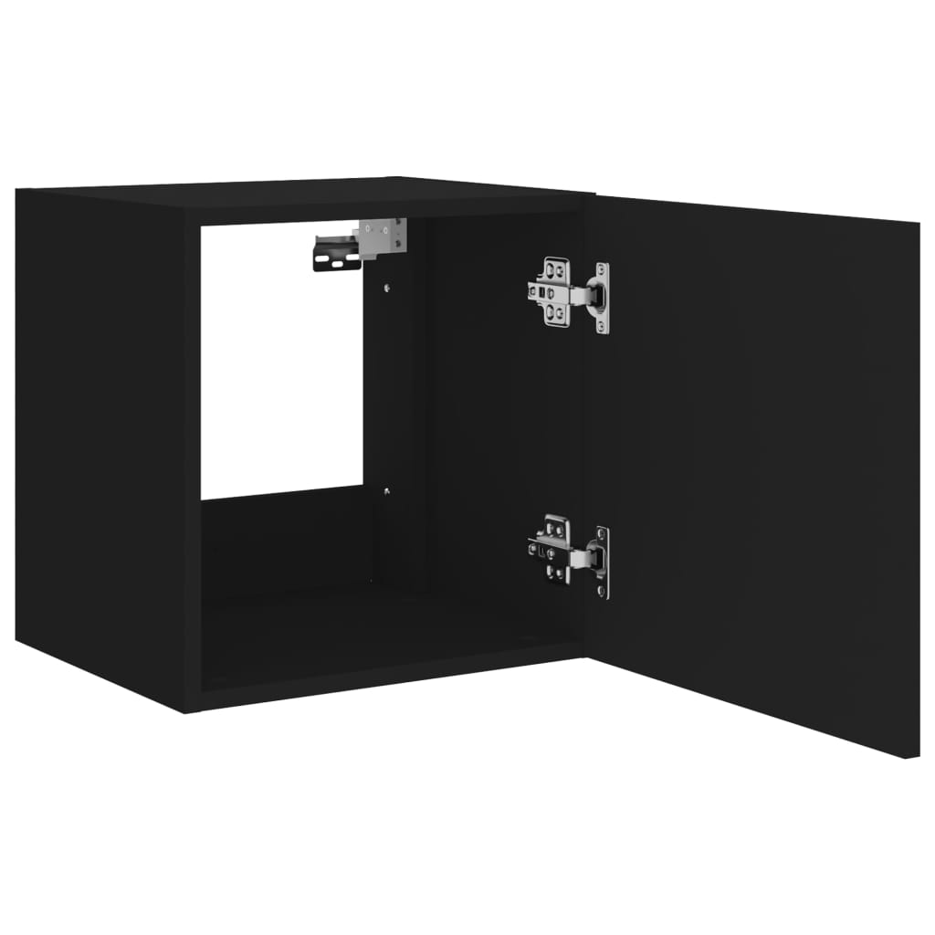 Meubles TV muraux avec lumières LED 2 pcs noir 40,5x35x40 cm - XIOS