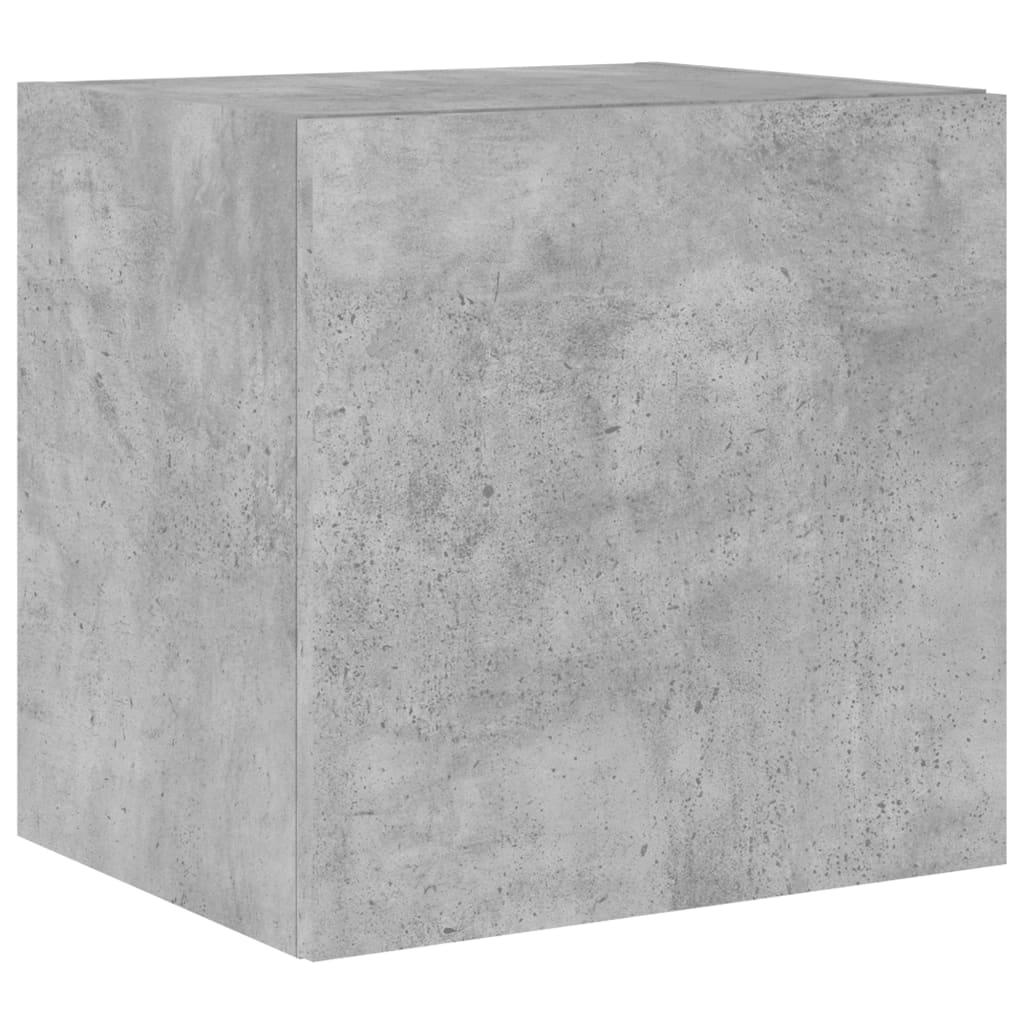 Meubles TV muraux et lumières LED 2pcs gris béton 40,5x35x40 cm - XIOS