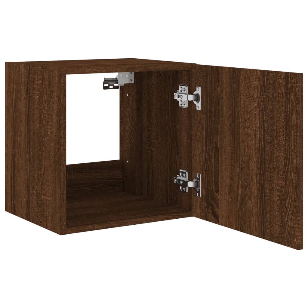 Meubles TV muraux lumières LED 2 pcs chêne marron 40,5x35x40 cm - XIOS