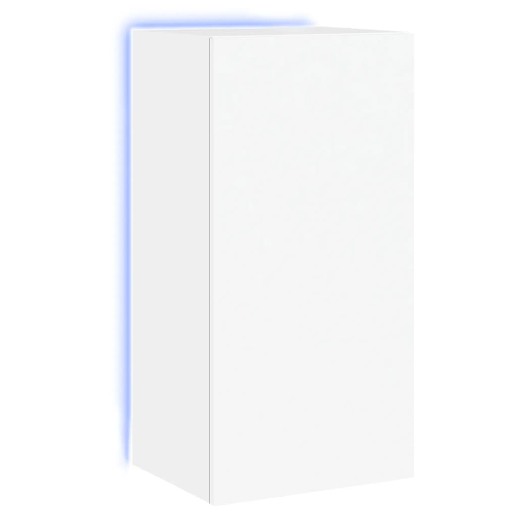 Meuble TV mural avec lumières LED blanc 40,5x35x80 cm - XIOS