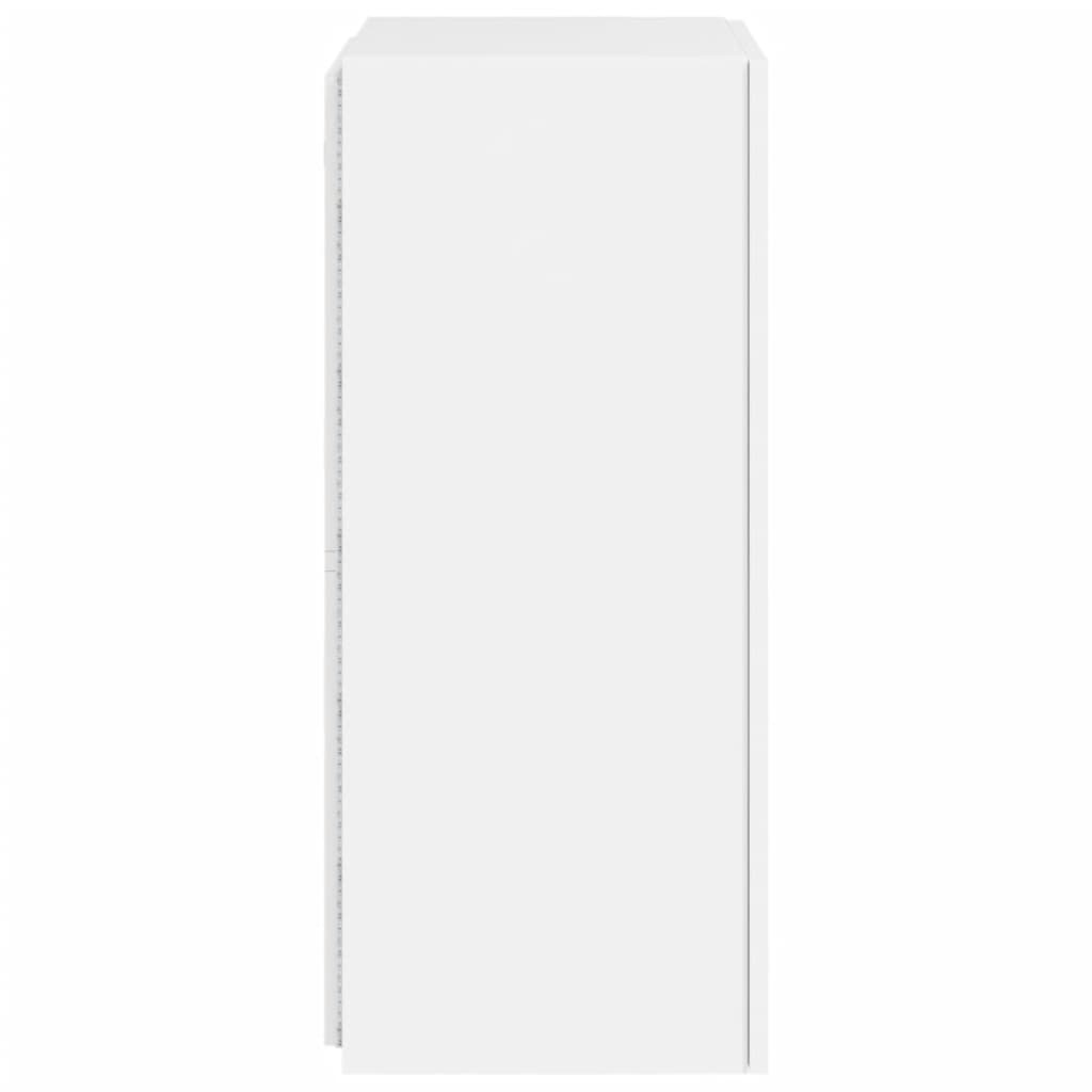 Meuble TV mural avec lumières LED blanc 40,5x35x80 cm - XIOS