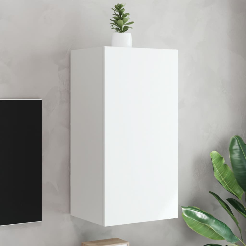 Meuble TV mural avec lumières LED blanc 40,5x35x80 cm - XIOS