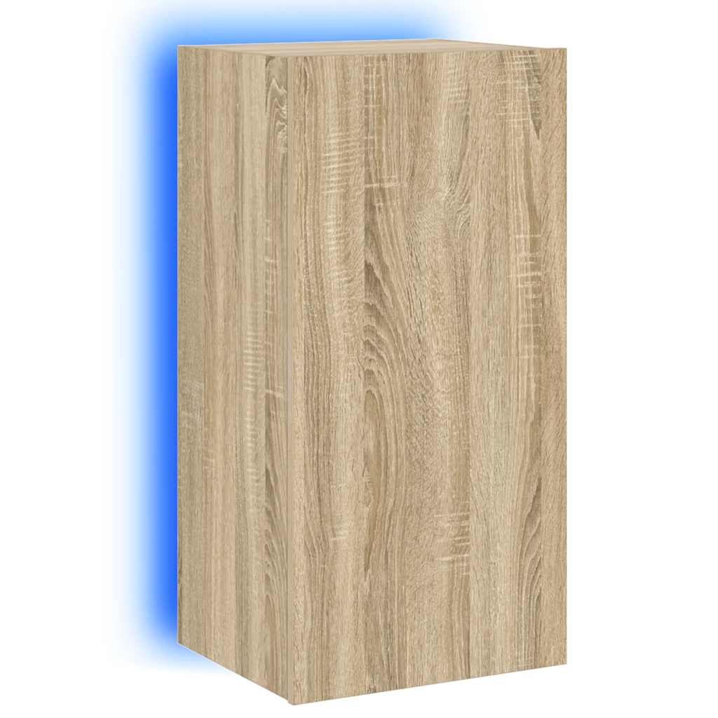 Meuble TV mural avec lumières LED chêne sonoma 40,5x35x80 cm - XIOS