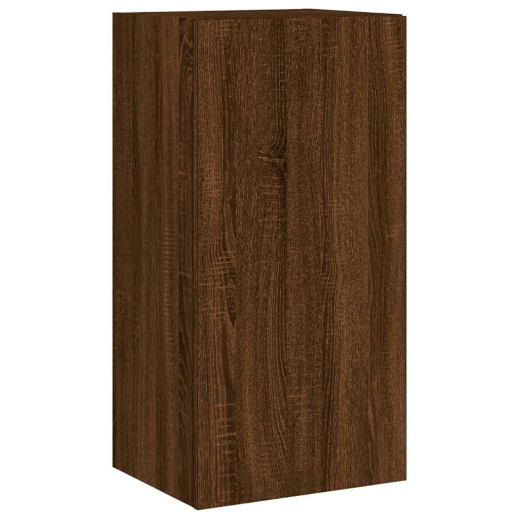 Meuble TV mural avec lumières LED chêne marron 40,5x35x80 cm - XIOS