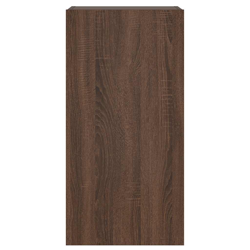 Meuble TV mural avec lumières LED chêne marron 40,5x35x80 cm - XIOS