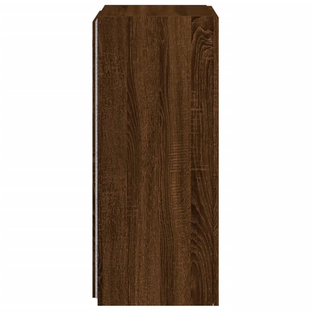 Meuble TV mural avec lumières LED chêne marron 40,5x35x80 cm - XIOS