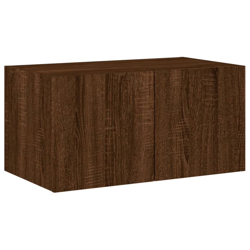 Meuble TV mural avec lumières LED chêne marron 60x35x31 cm - XIOS