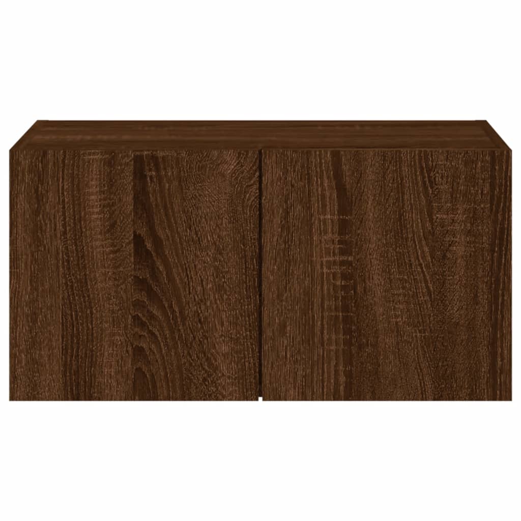 Meuble TV mural avec lumières LED chêne marron 60x35x31 cm - XIOS