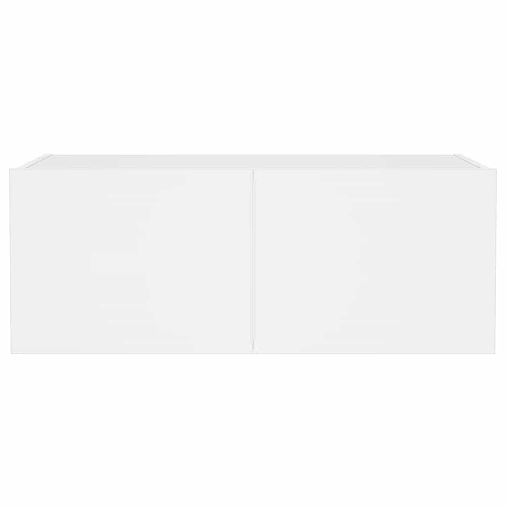 Meuble TV mural avec lumières LED blanc 80x35x31 cm - XIOS