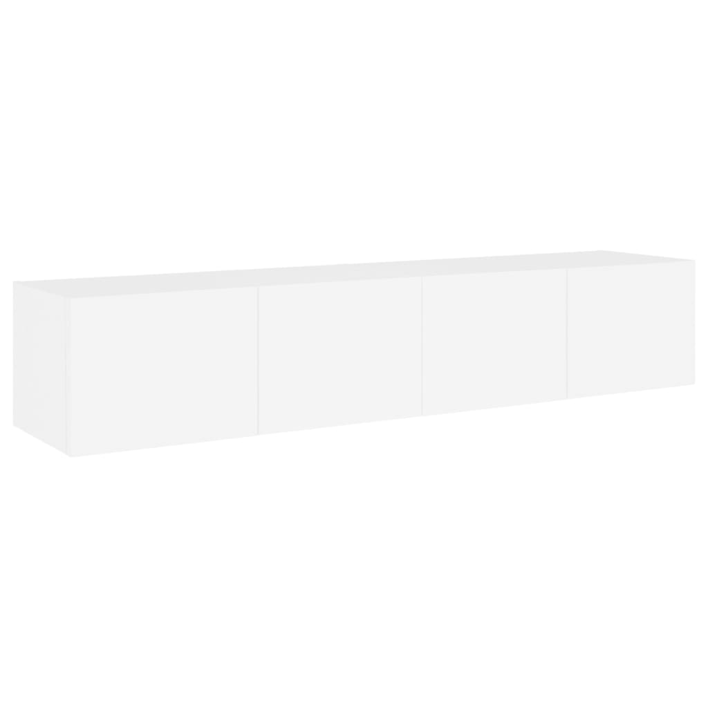 Meubles TV muraux avec lumières LED 2 pcs blanc 80x35x31 cm - XIOS