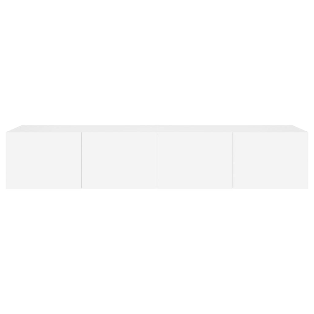 Meubles TV muraux avec lumières LED 2 pcs blanc 80x35x31 cm - XIOS