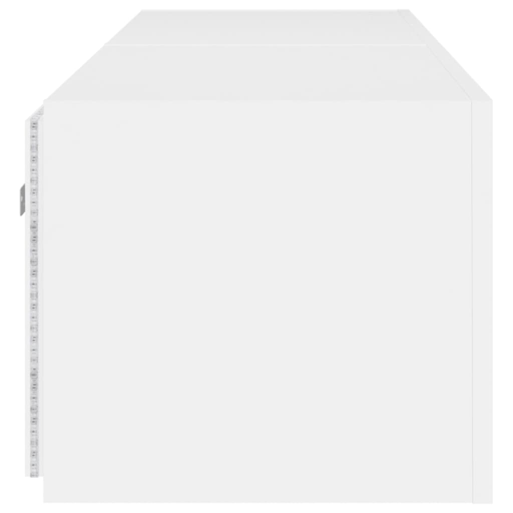 Meubles TV muraux avec lumières LED 2 pcs blanc 80x35x31 cm - XIOS