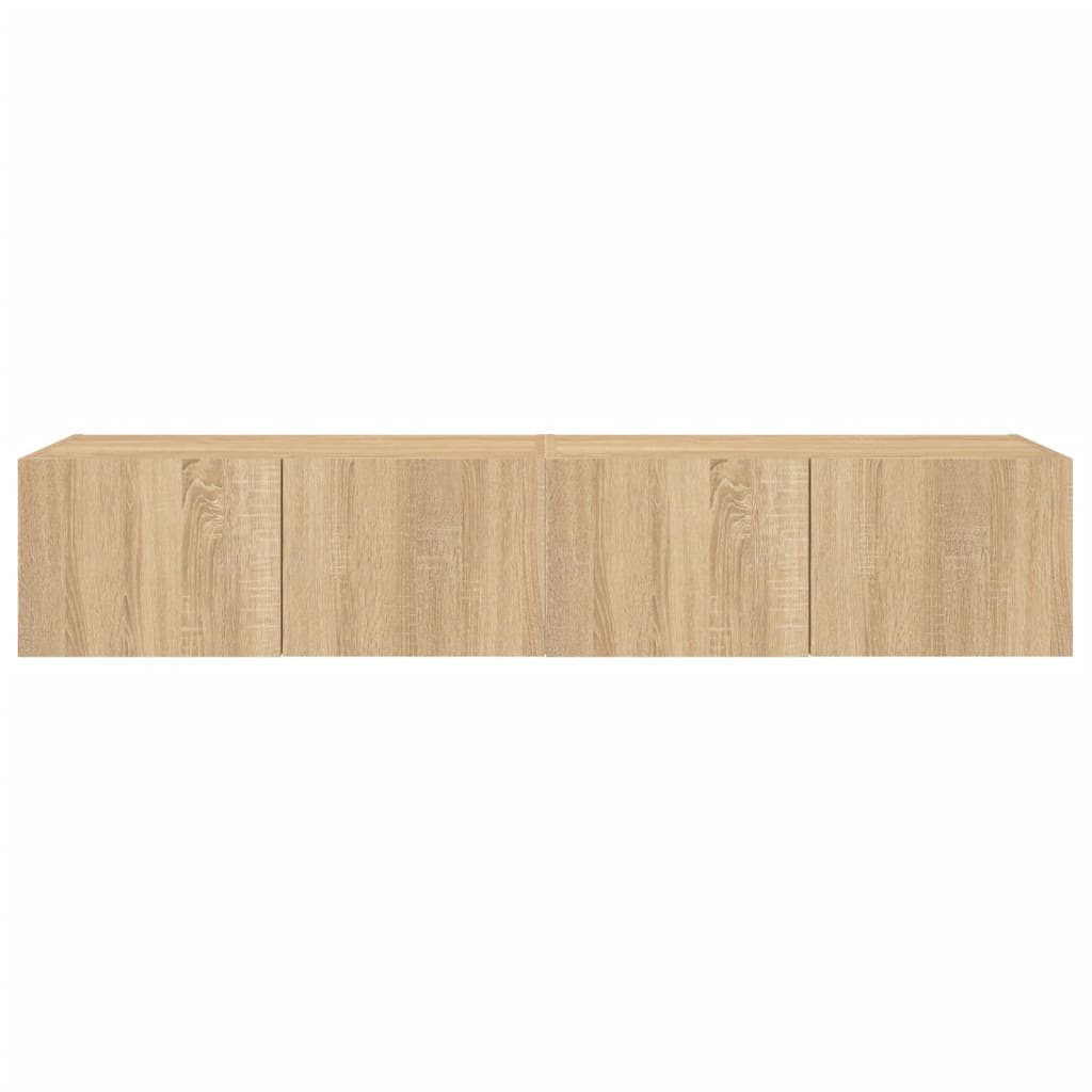 Meubles TV muraux lumières LED 2 pcs chêne sonoma 80x35x31 cm - XIOS
