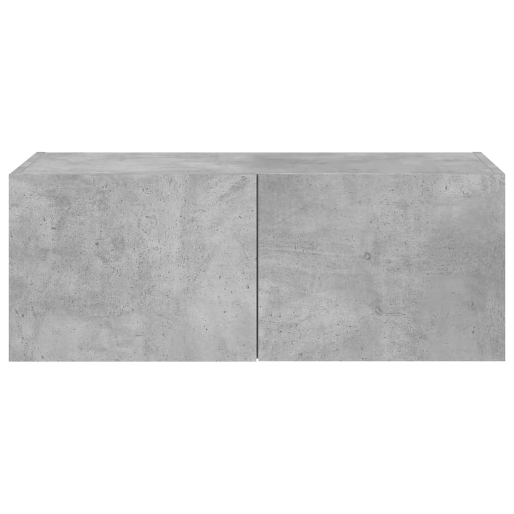 Meuble TV mural avec lumières LED gris béton 80x35x31 cm - XIOS