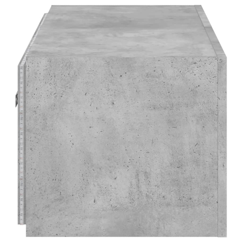 Meuble TV mural avec lumières LED gris béton 80x35x31 cm - XIOS